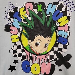 Hunter X Hunter Con Manga Light Blue Graphic Print Unisex T-Shirt Sz Medium NWT